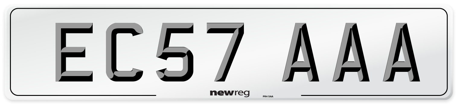EC57 AAA Number Plate from New Reg